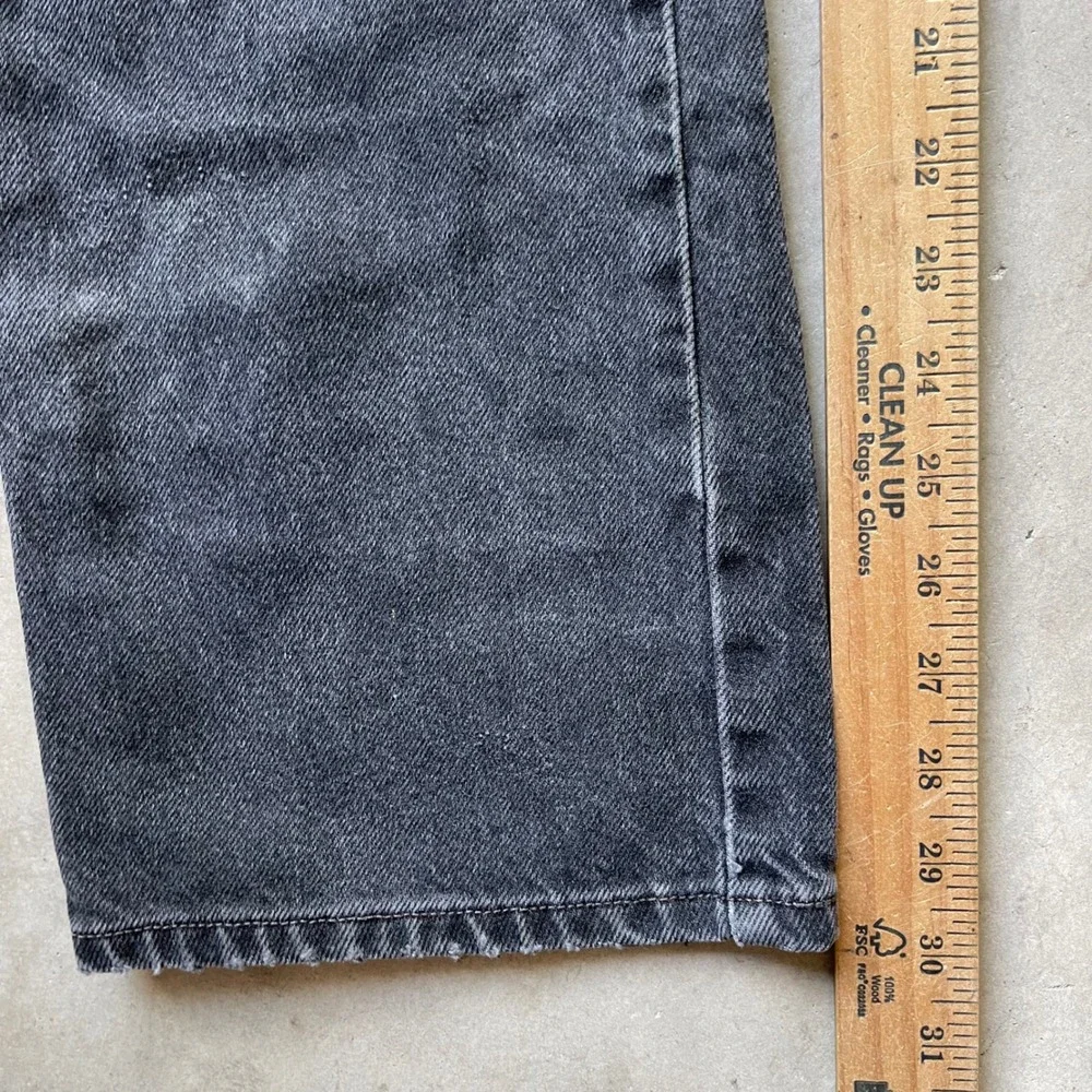 Vintage Levis 517 Mens Faded Black Distressed Bootcut Jeans 30x30 Denim Pants